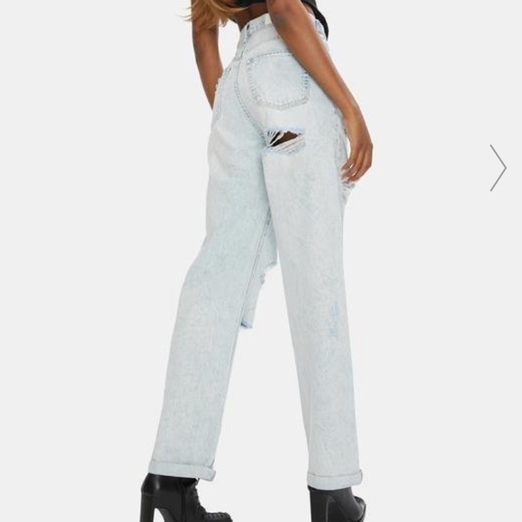 STONE RAIDER SUPER TRASH HI AND LOOSE DISTRESSED DENIM JEANS - Picture 2 of 7